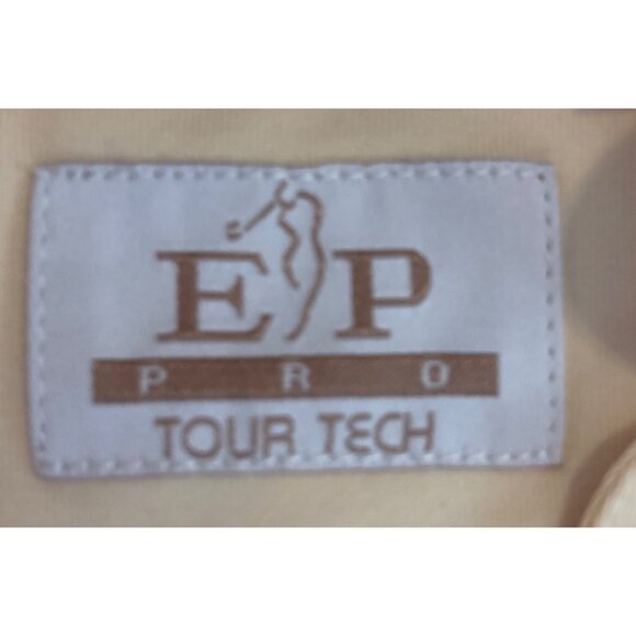 E.P. Pro Tour Tech Golf Shirt Womens Med Pale Yellow Pink Trim Nylon Spandex - Picture 3 of 8